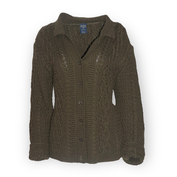 Paul James Sweaters - Paul James 100% Wool Cable Knit Cardigan Size Medium Made in England